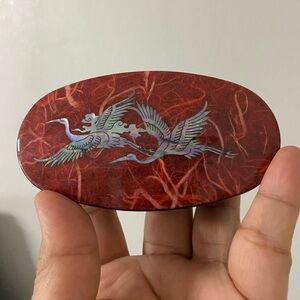 SHINDO Oval Lacquer Trinket Dish w/ Lid